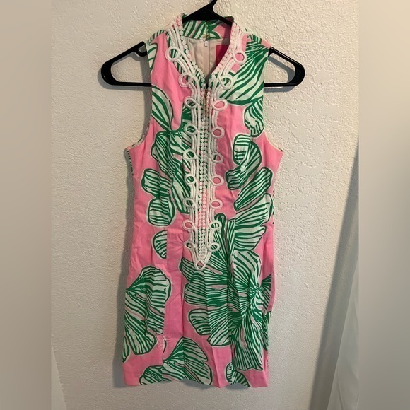 NWT Lilly Pulitzer Who Let The Fronds Out Alexa Dress Zip Front Sz 0 - Picture 1 of 6